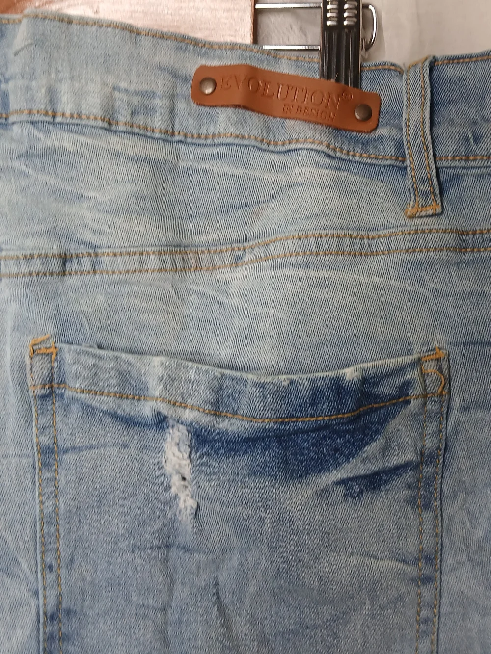 Revolution Light Blue Distressed Men’s Denim Shorts